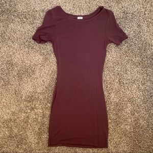 Burgundy body-con dress